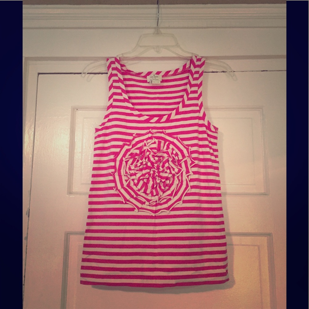 Kate Spade ♠️ Pink & White tank