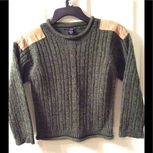Boys Class Club Olive Suede Patch Sweater Sz. 7