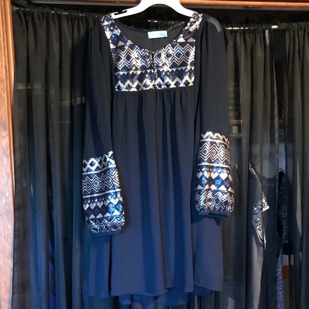 Filly flair long sleeve navy blue dress. NEW