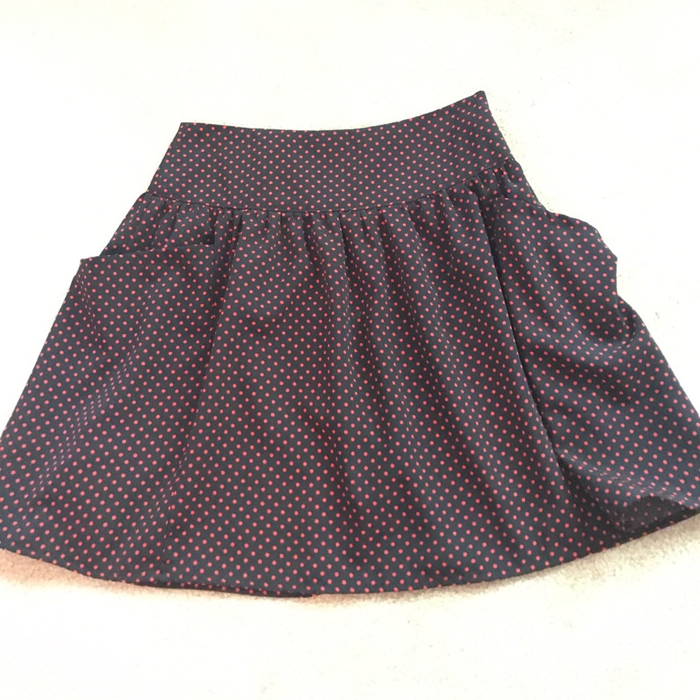 Black and red polka dot skirt