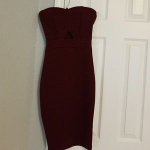 Windsor burgundy strapless dress