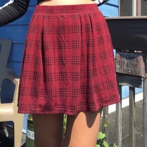 Red plaid skater skirt