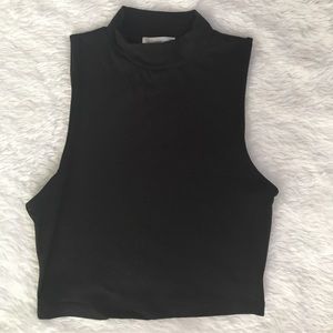 Crop top spandex mock turtleneck