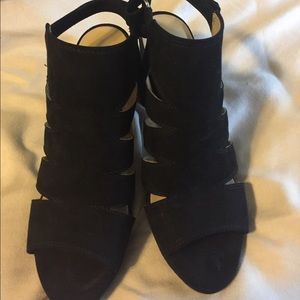 Black high heel shoes