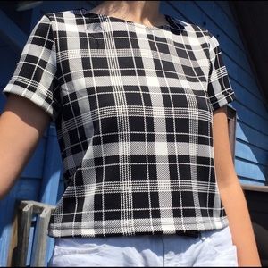 Plaid white and black shirt