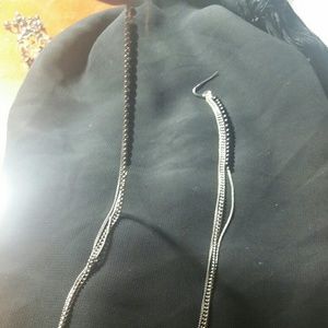 $12 super long black beads and chains dangles