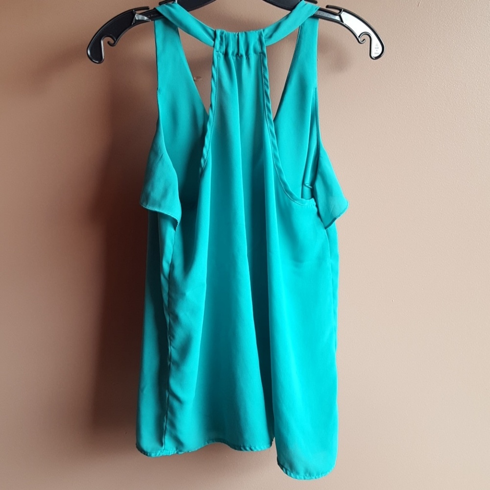 Teal ruffle blouse - Picture 2 of 4