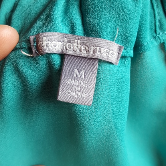 Teal ruffle blouse - Picture 3 of 4