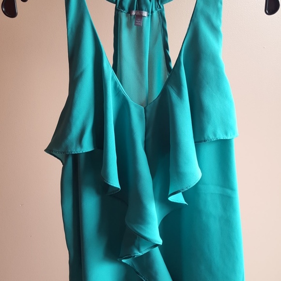 Teal ruffle blouse - Picture 4 of 4