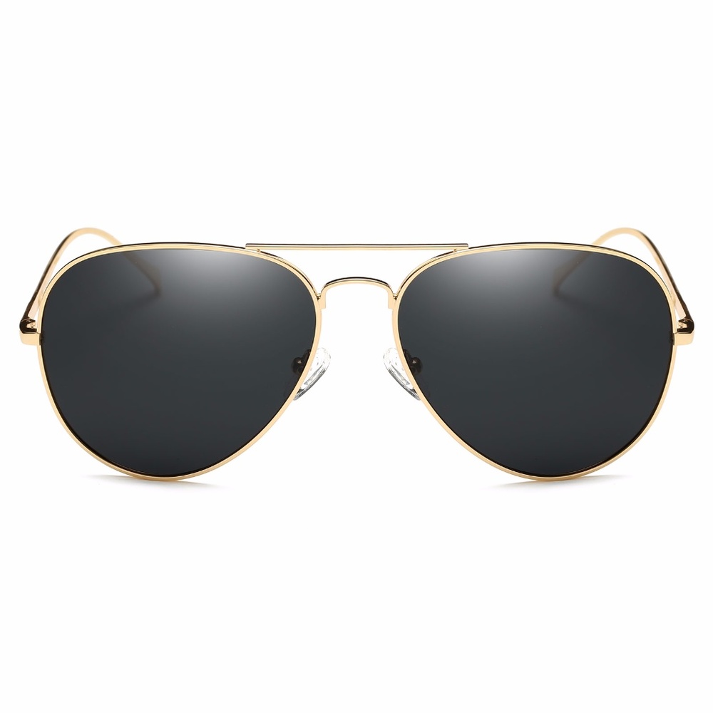 CACHE OCHO - BLACK POLARIZED AVIATOR SUNGLASSES