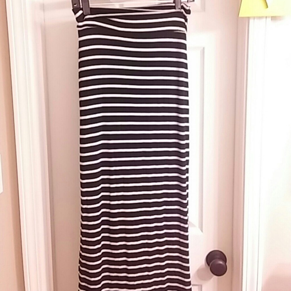 Black and White striped skirt