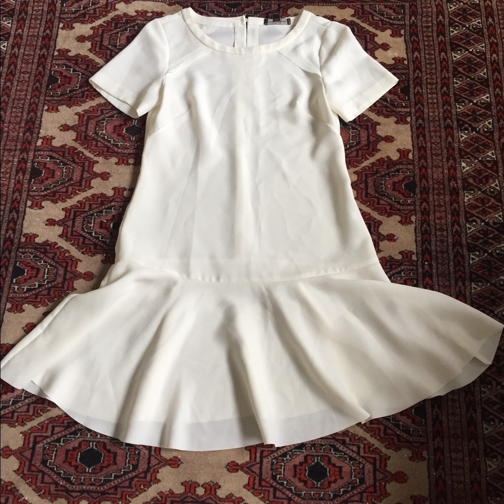 White drop waist dress
