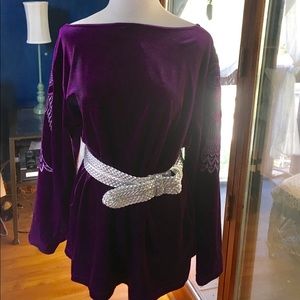 Bob Mackie a wearable Art Purple Velvet  Tunic