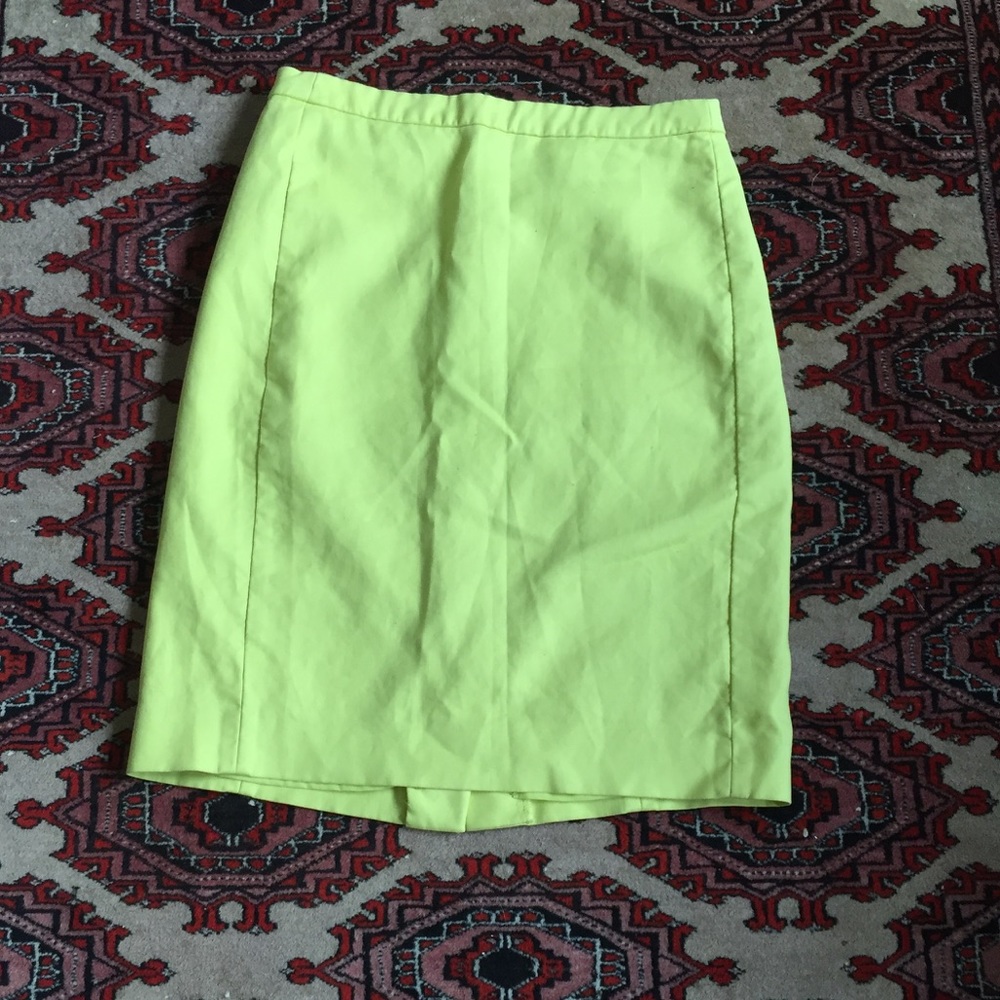 Neon green pencil skirt