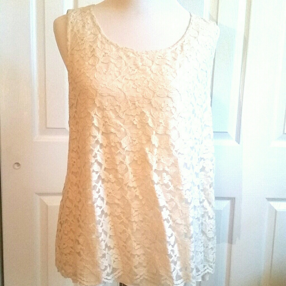 "Vintage Cream" Embroidered Sleeveless Tunic