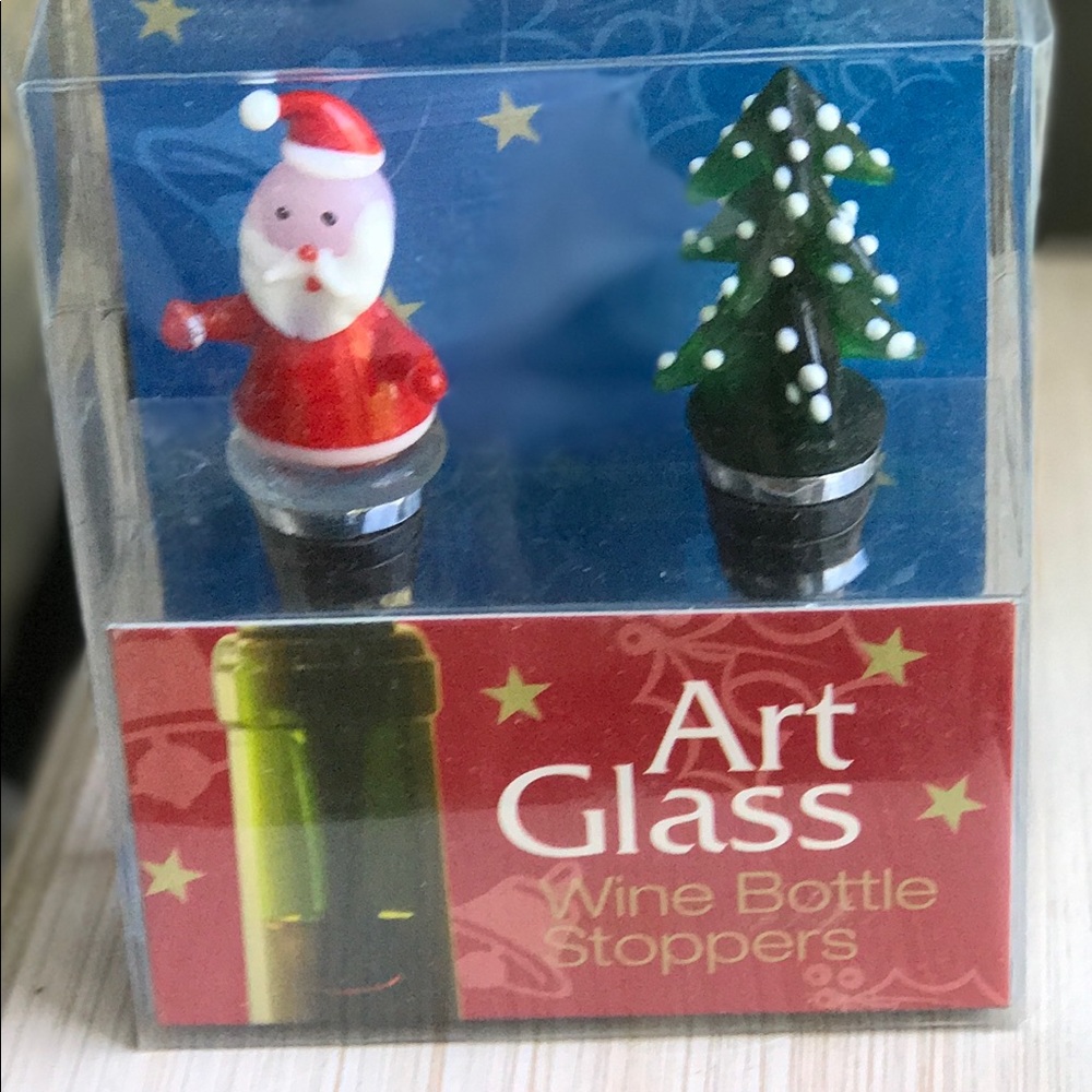 Christmas Art Glass Bottle Stoppers