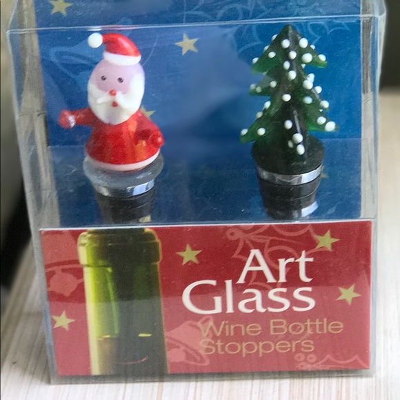Christmas Art Glass Bottle Stoppers - Picture 1 of 4