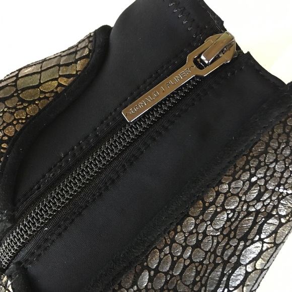 NEW DONALD J PLINER croco ankle open toe boots 6.5 - Picture 3 of 8