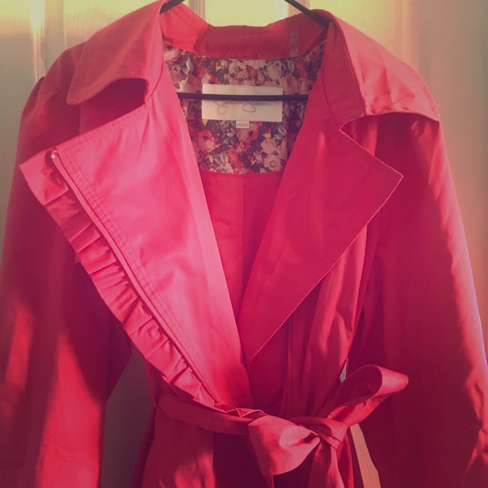 Pink Jessica Simpson trench coat