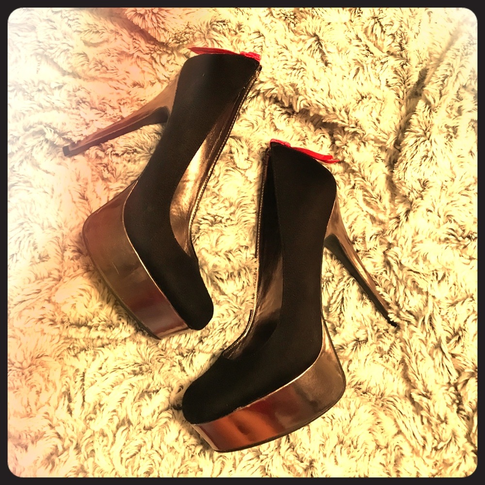 Material Girl Black Platform Heels