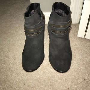 Grey booties with decorative chains size 7