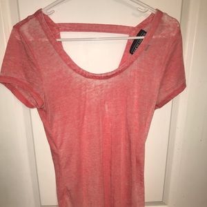 Pink shirt with open back