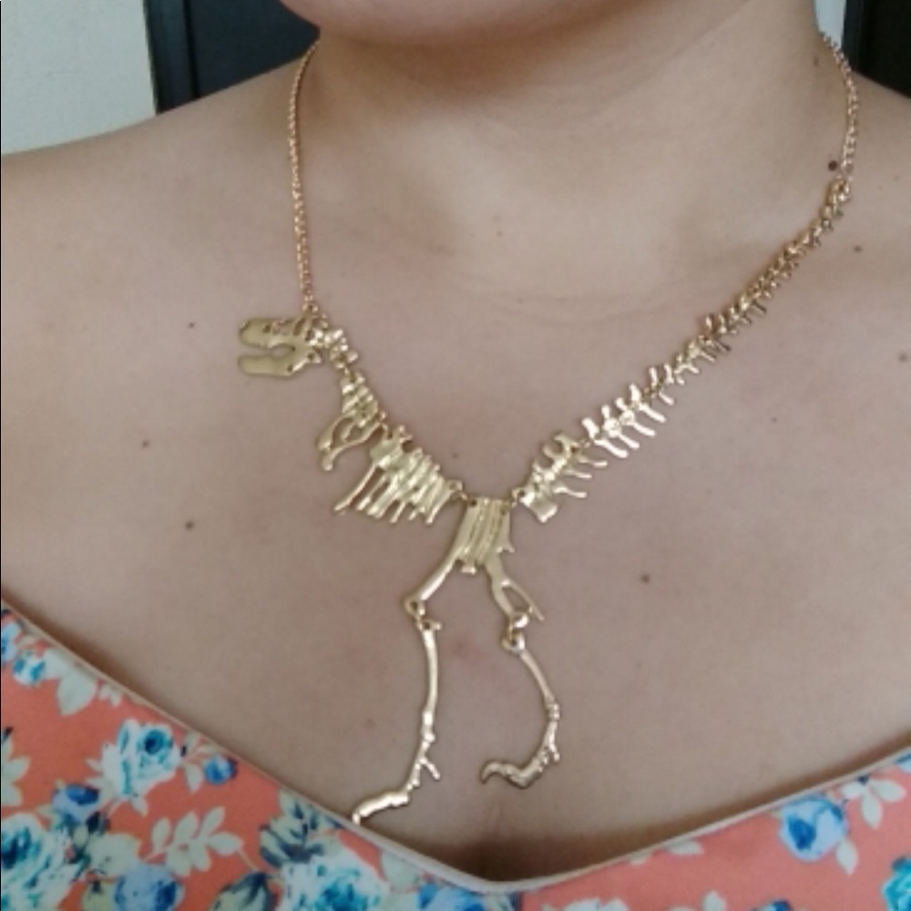 Gold T-Rex Necklace - Picture 4 of 5
