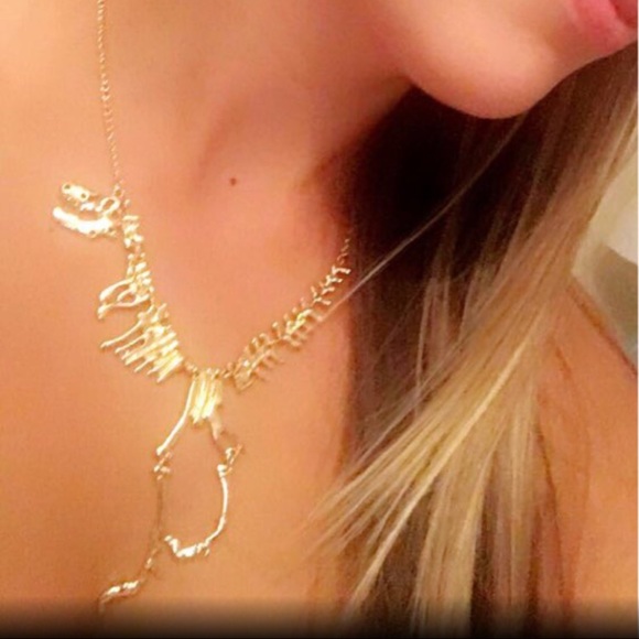 Gold T-Rex Necklace - Picture 3 of 5