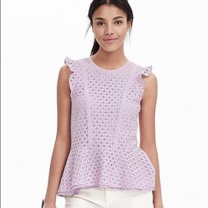 Banana Republic Floral Lace Peplum Top