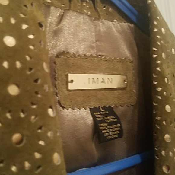 IMAN Green Leather Jacket - Picture 3 of 6