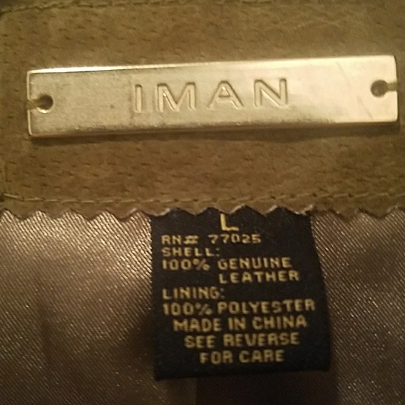 IMAN Green Leather Jacket - Picture 4 of 6