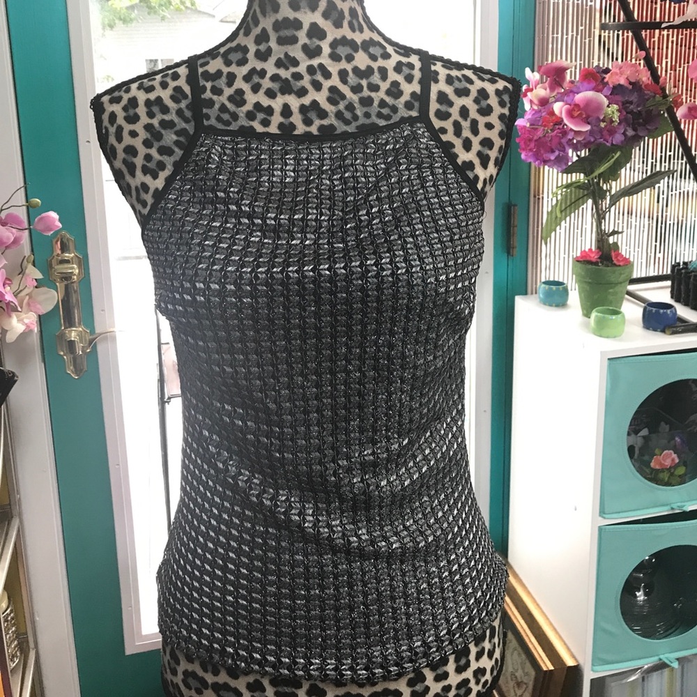 Bebe silver dressy tank