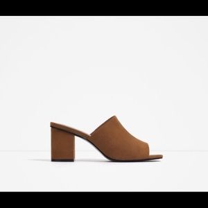 Zara mule slide sandal tan