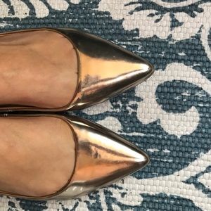 J. Crew Factory Gold Pointed Toe Flats size 8