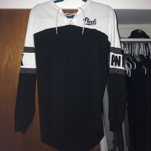 vspink lace up long sleeve