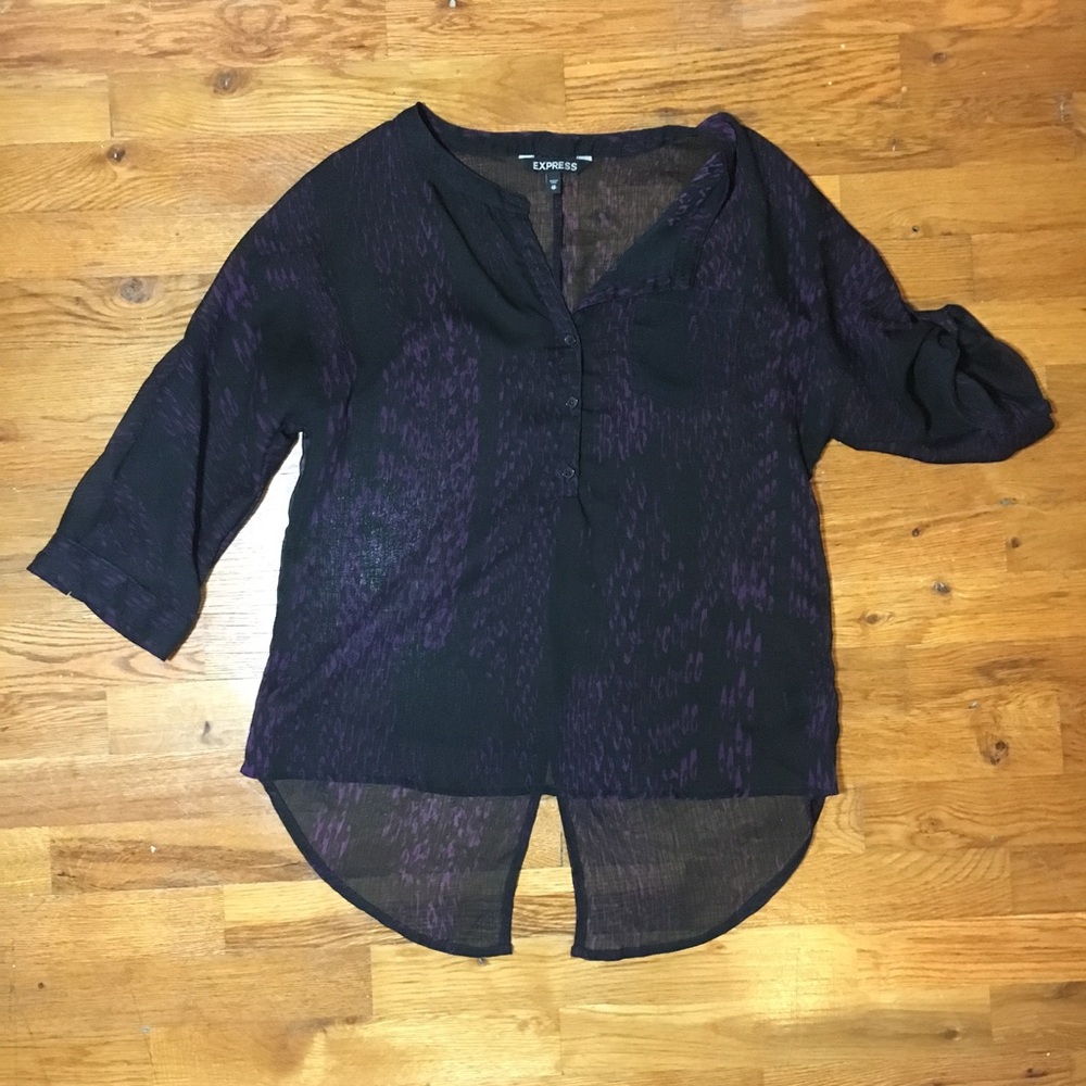 Express sheer 3/4 length top