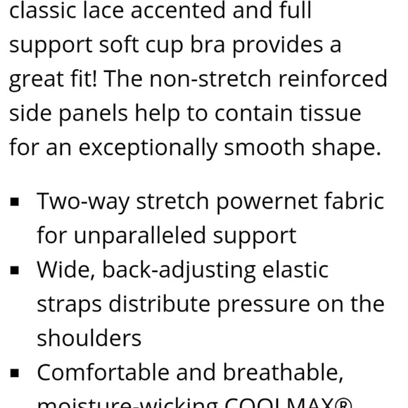 NWTTrulife,supportive bras lined w/COOLMAX - Picture 3 of 4