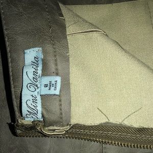 Olive Green leather mini skirt (from LF)