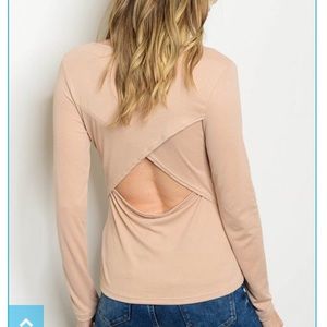 Beige long sleeve top