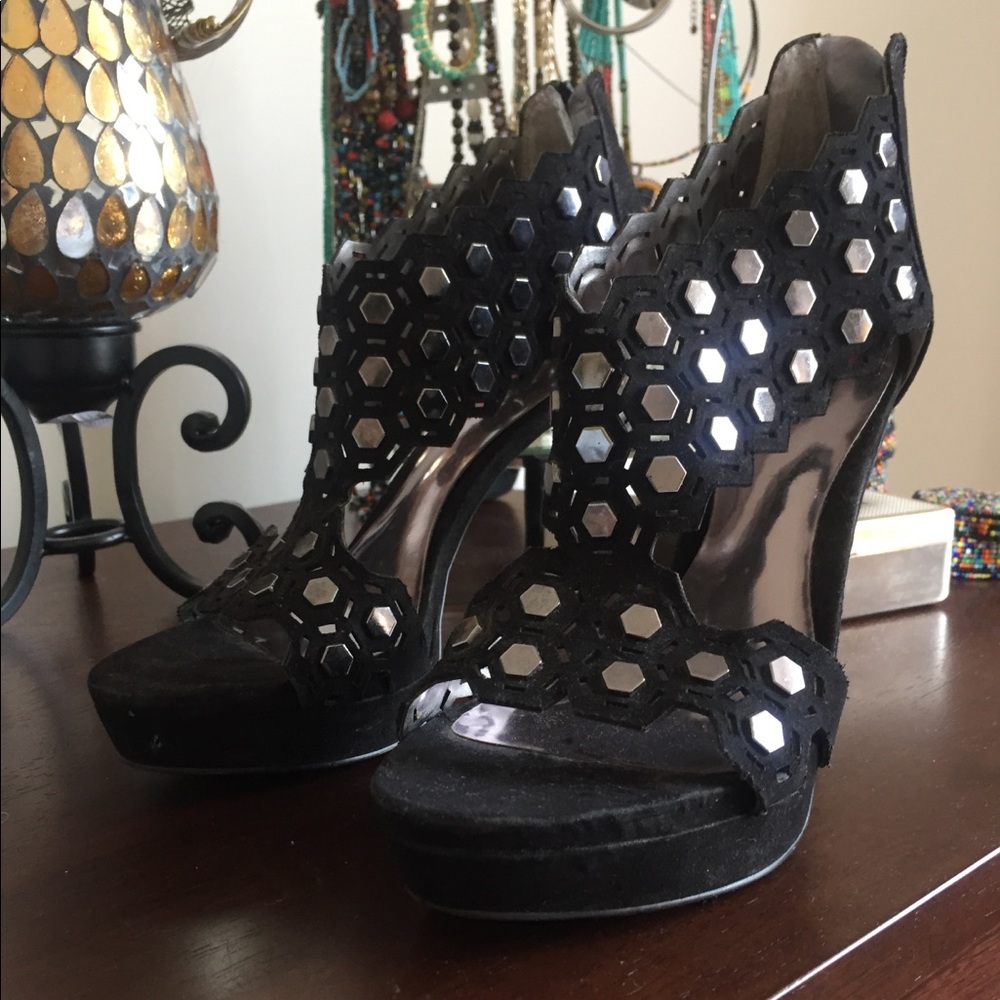 Black studded heels