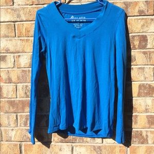 SPLASH bright blue long sleeves shirt with v-neck