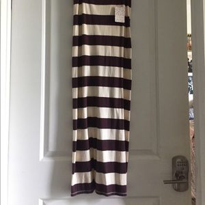 Free People Cream and Burgandy Maxi Skirt