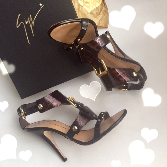 Giuseppe Zanotti Shoes - Giuseppe Zanotti tortoise patent leather sandals