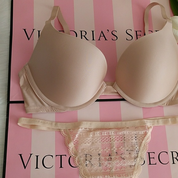 X Size 36C VICTORIA'S SECRET PUSH UP BRA & PANTY M - Picture 2 of 5