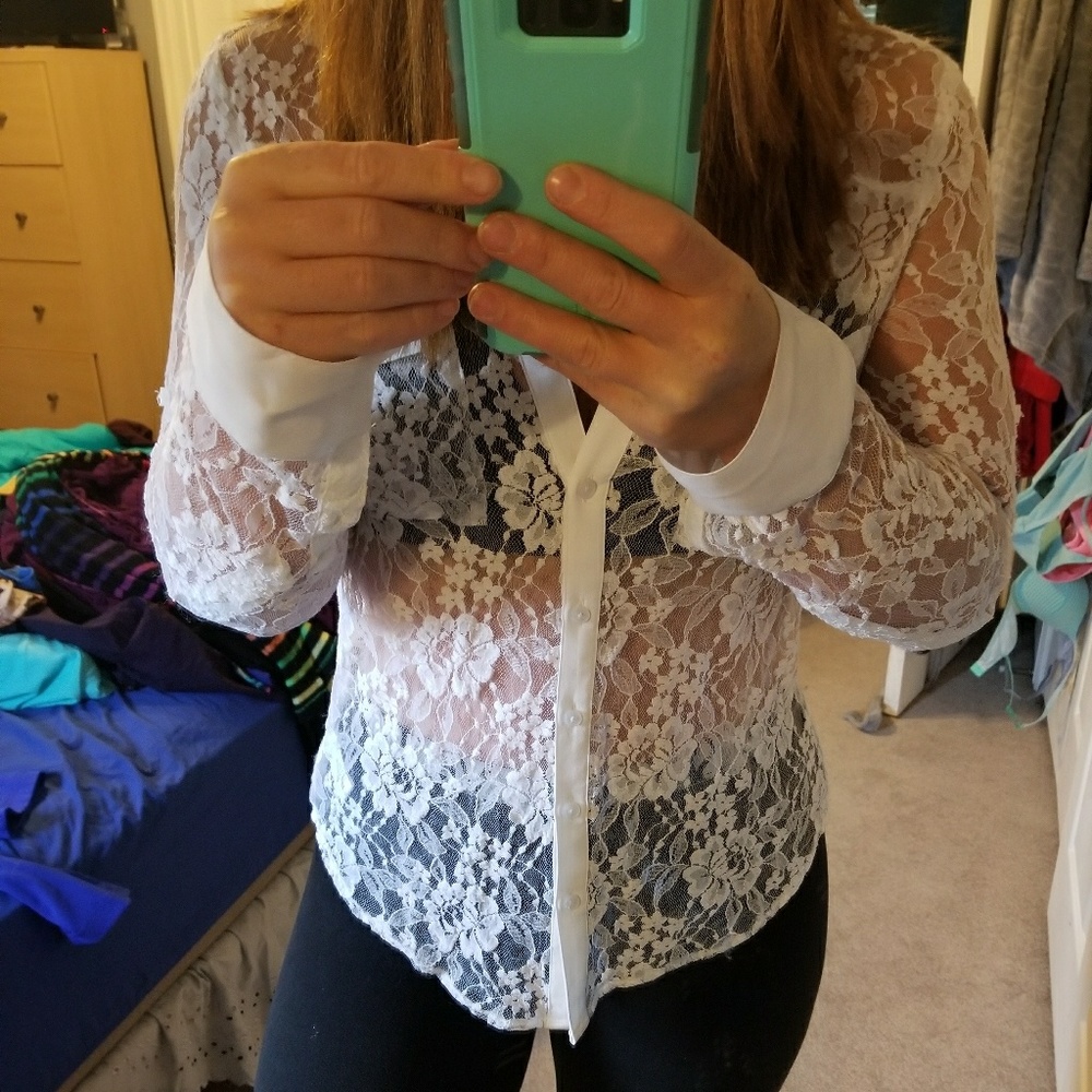 Express Portofino Lace Shirt