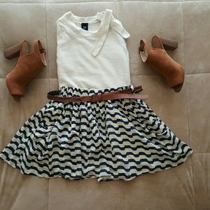 Papaya Mini Skirt with Brown Belt