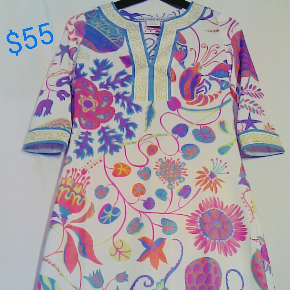 Gretchen Scott Split Neck Jersey Dress NWOT
