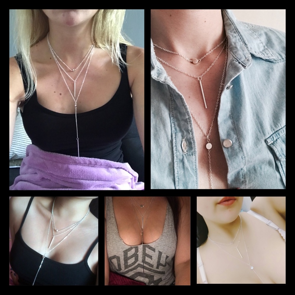 Silver MultiLayer Necklace - Picture 2 of 8