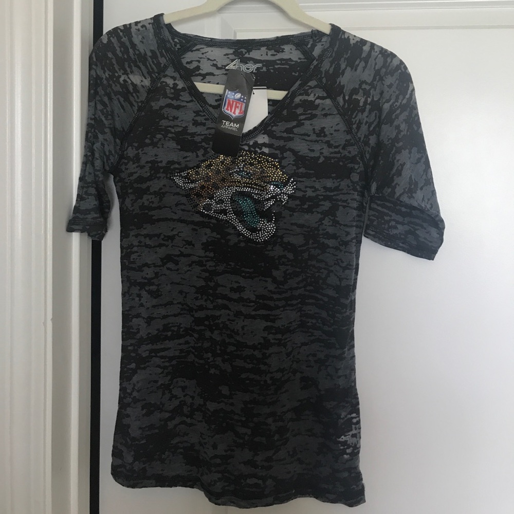 Jacksonville Jaguars NFL football bling tee sheer