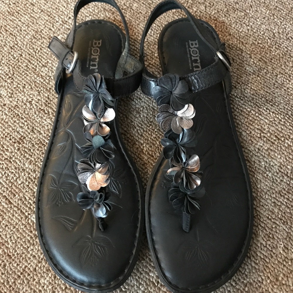 Black Leather Born Sandals